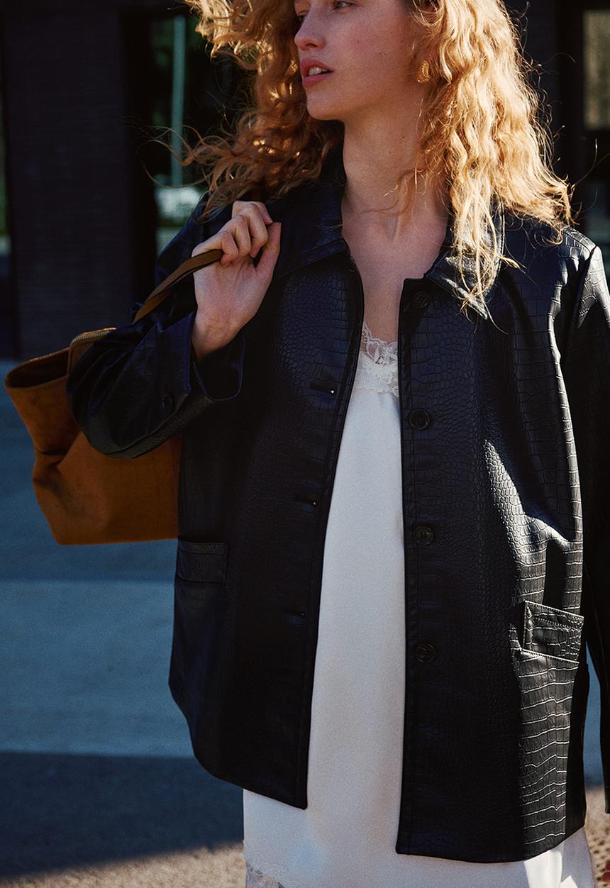H&M - Coated jacket - black