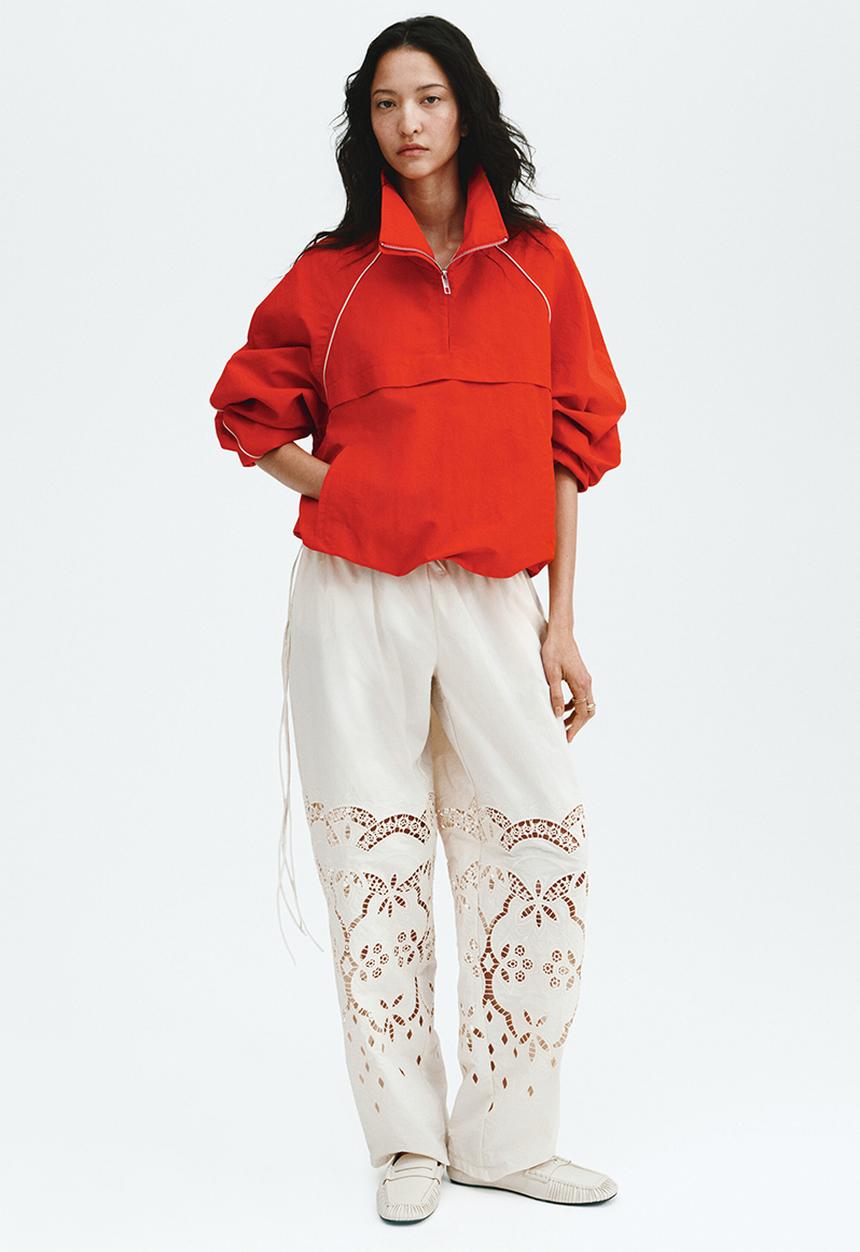 H&M - Oversized nylon popover jacket - bright red