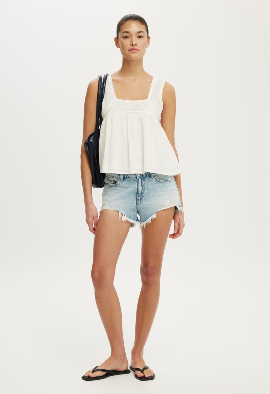 Cotton On - Sunspell Scoop Neck Tank - Gardenia
