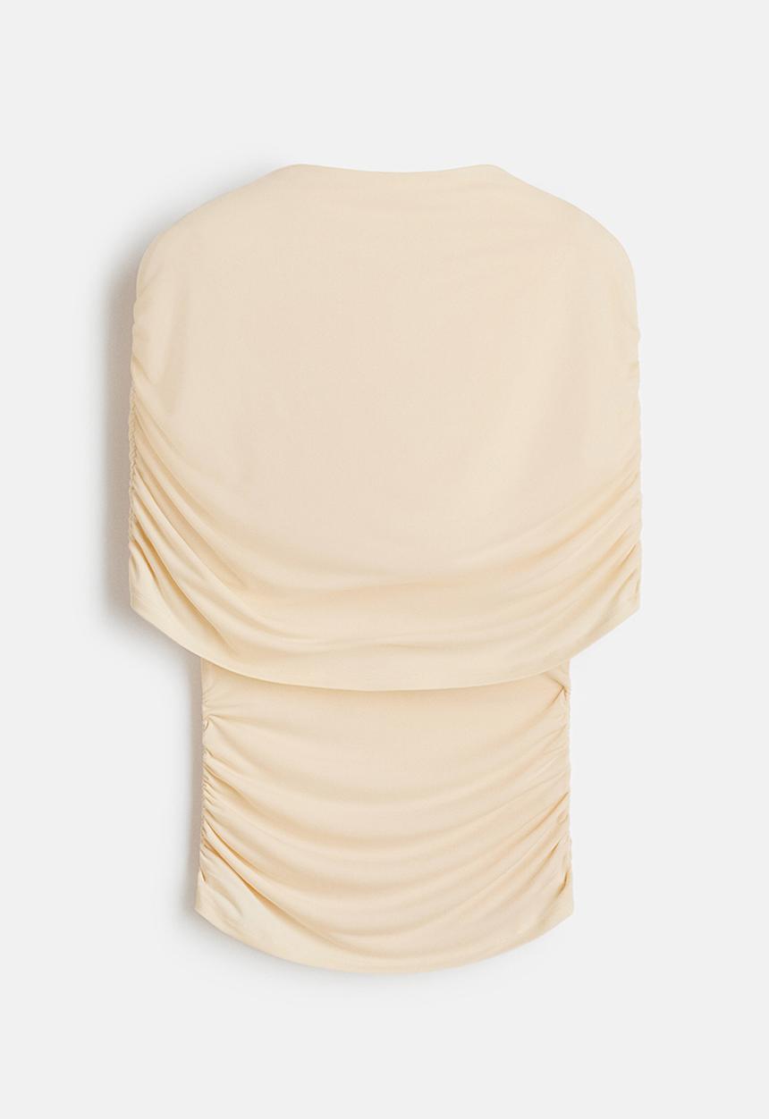 H&M - Draped cape-detail top - light beige