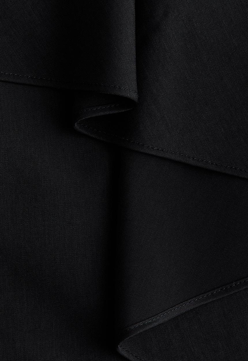 H&M - Draped-panel asymmetric skirt - black