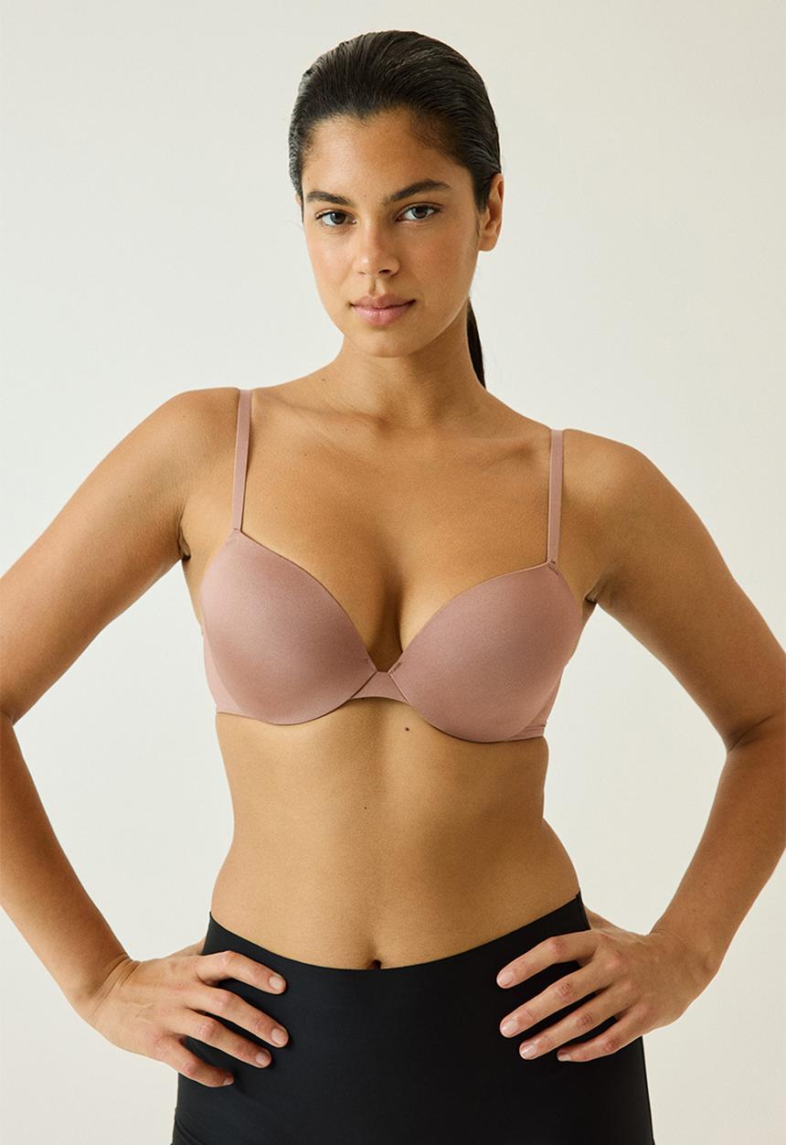 H&M - Seamless microfibre push-up bra with lycra® - beige