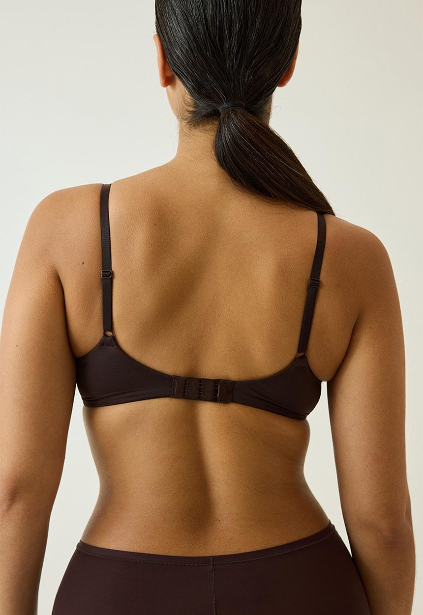 H&M - Seamless microfibre push-up bra with lycra? - dark brown