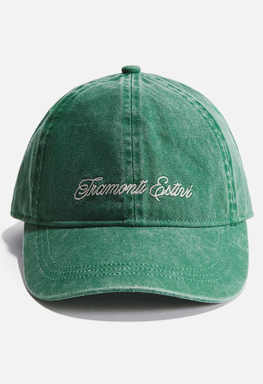H&M - Embroidered-motif twill cap  - green/tramonti estivi