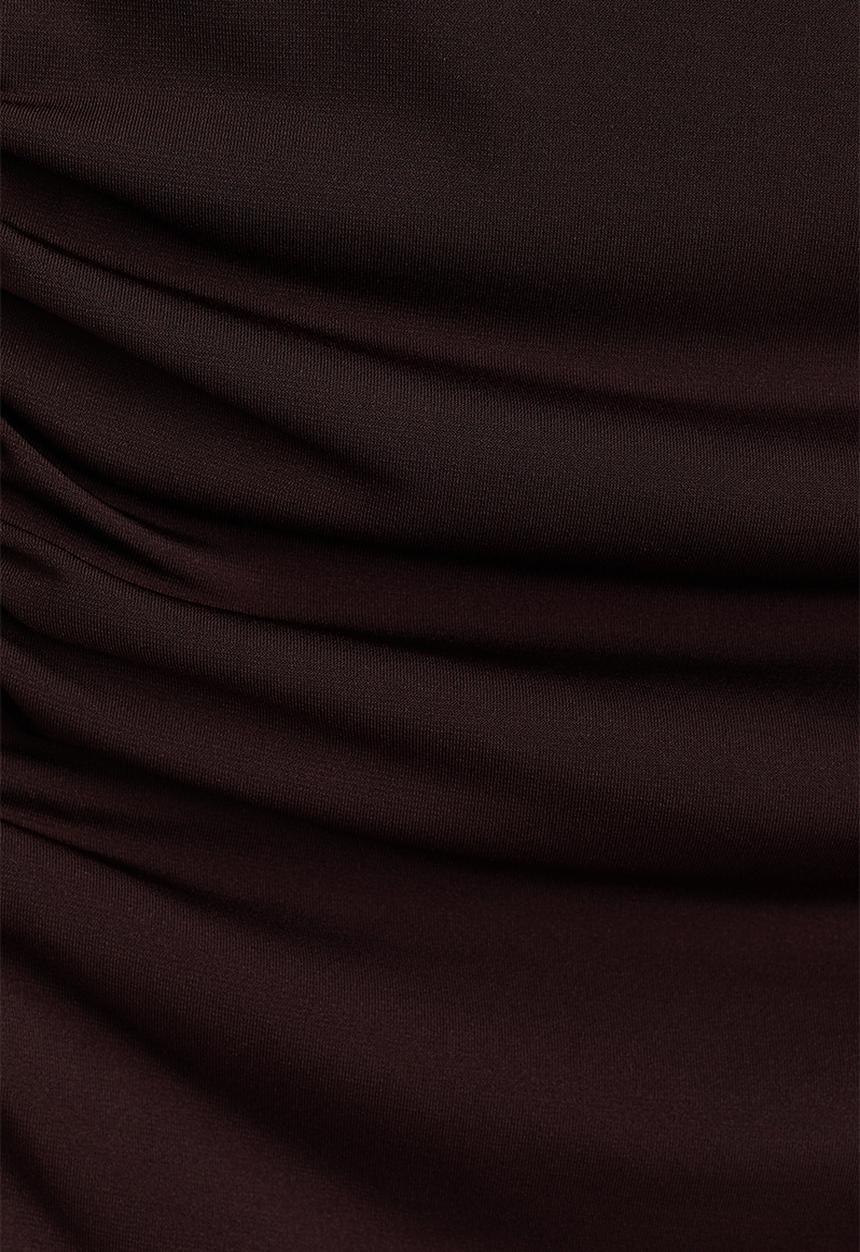 H&M - Cap-sleeved dress - dark brown