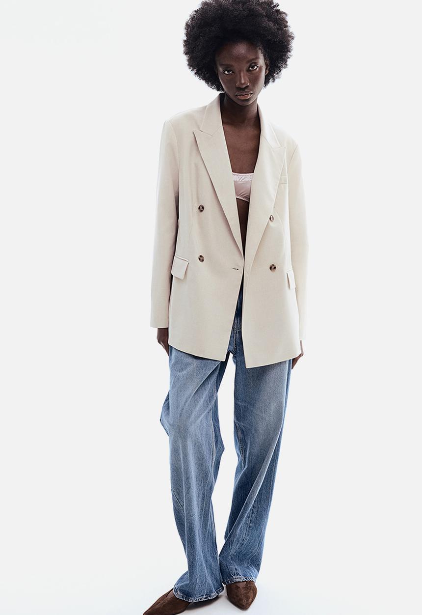 H&M - Double-breasted blazer - light beige