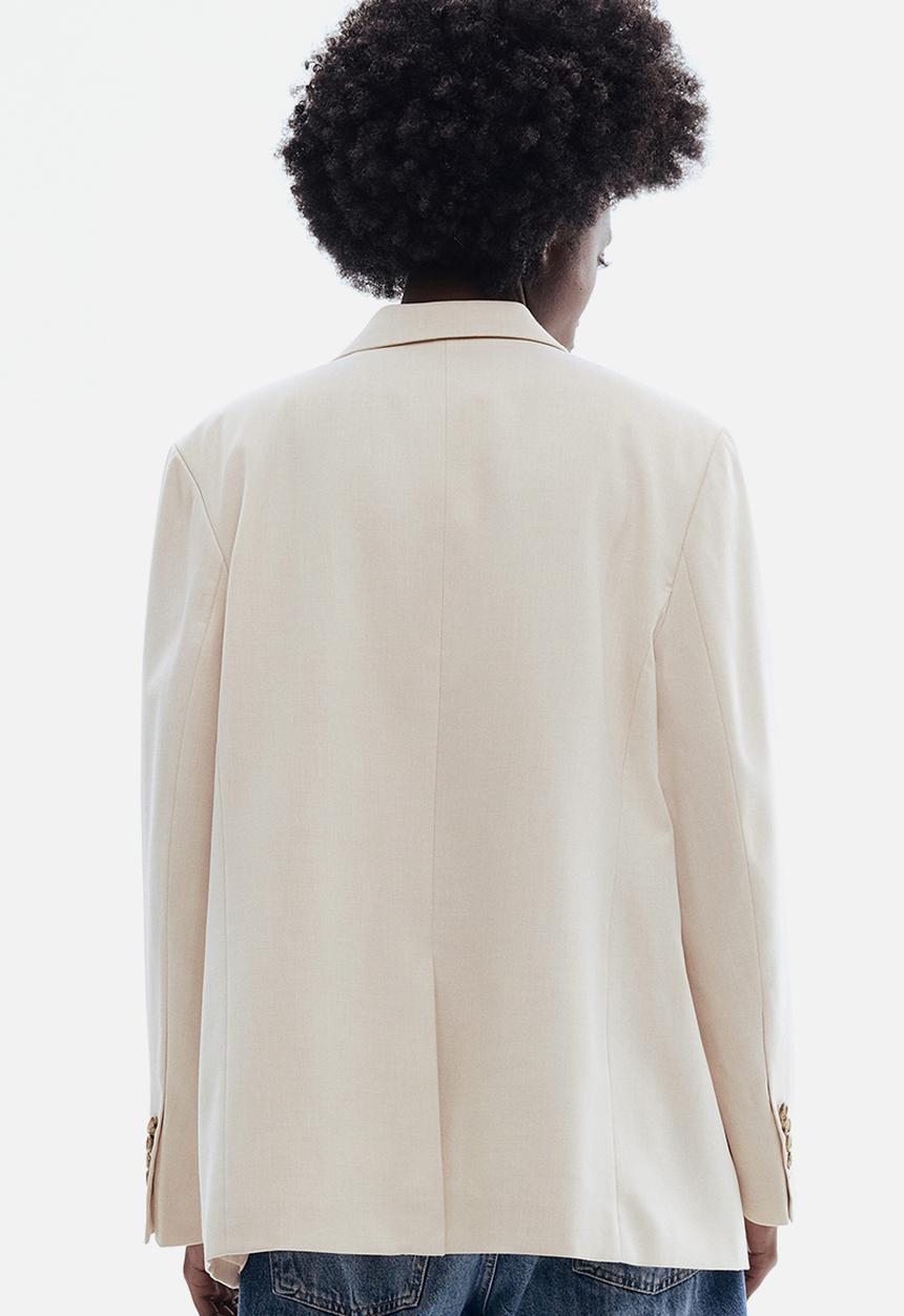 H&M - Double-breasted blazer - light beige