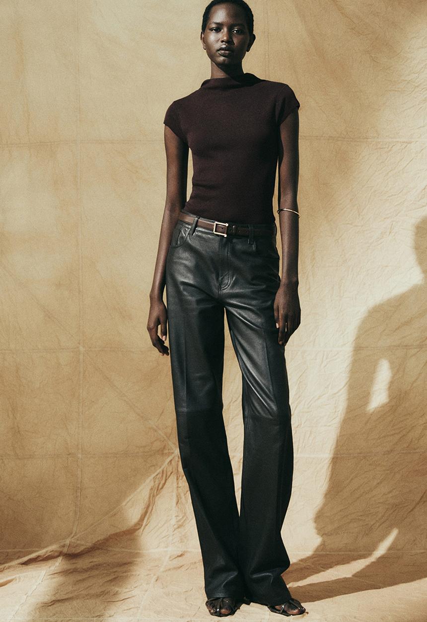 H&M - Fine-knit turtleneck top - dark brown