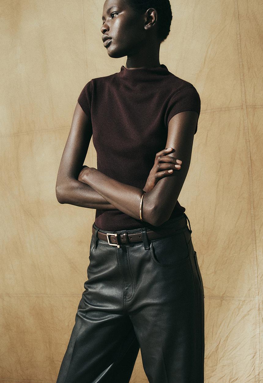 H&M - Fine-knit turtleneck top - dark brown