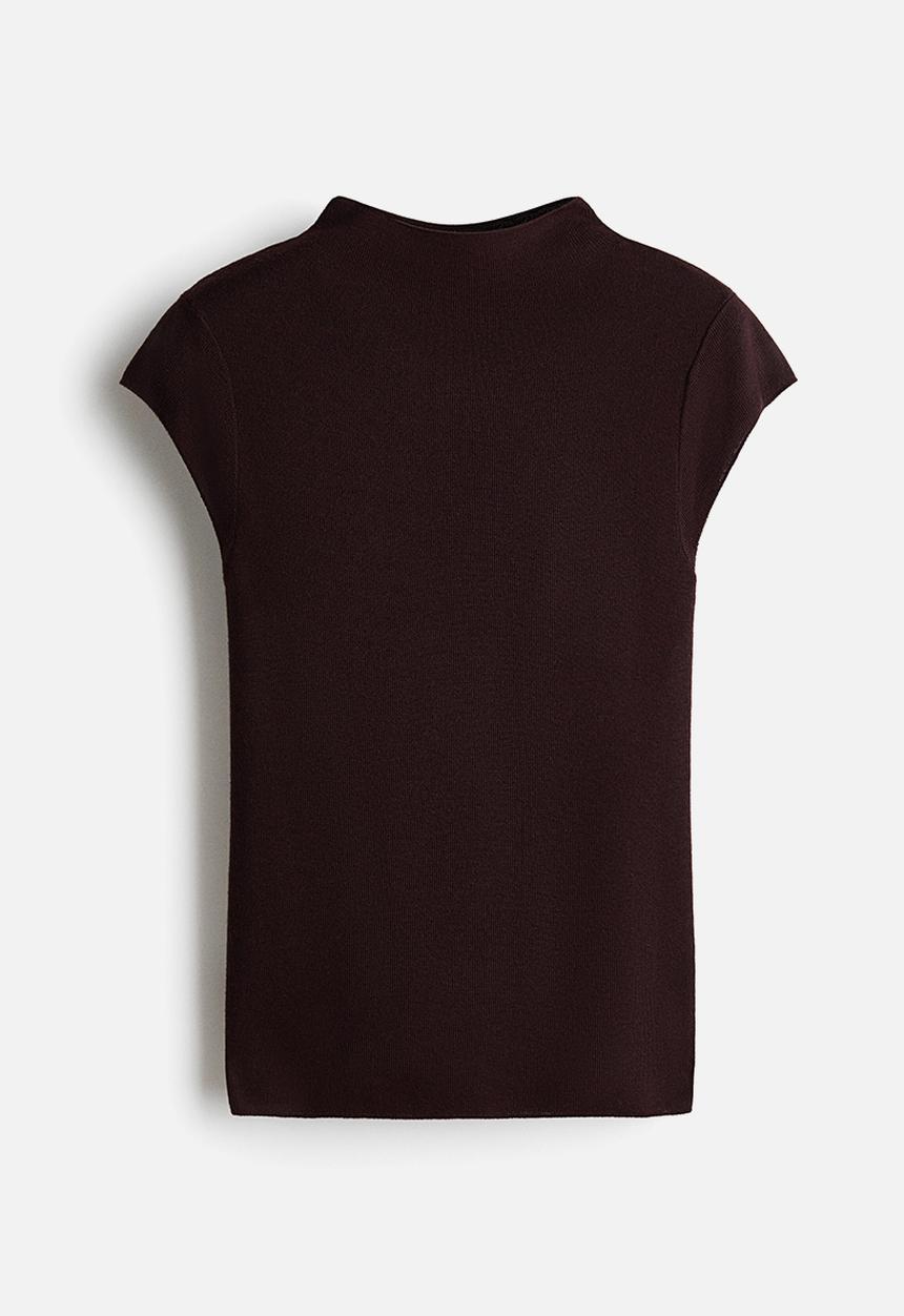 H&M - Fine-knit turtleneck top - dark brown