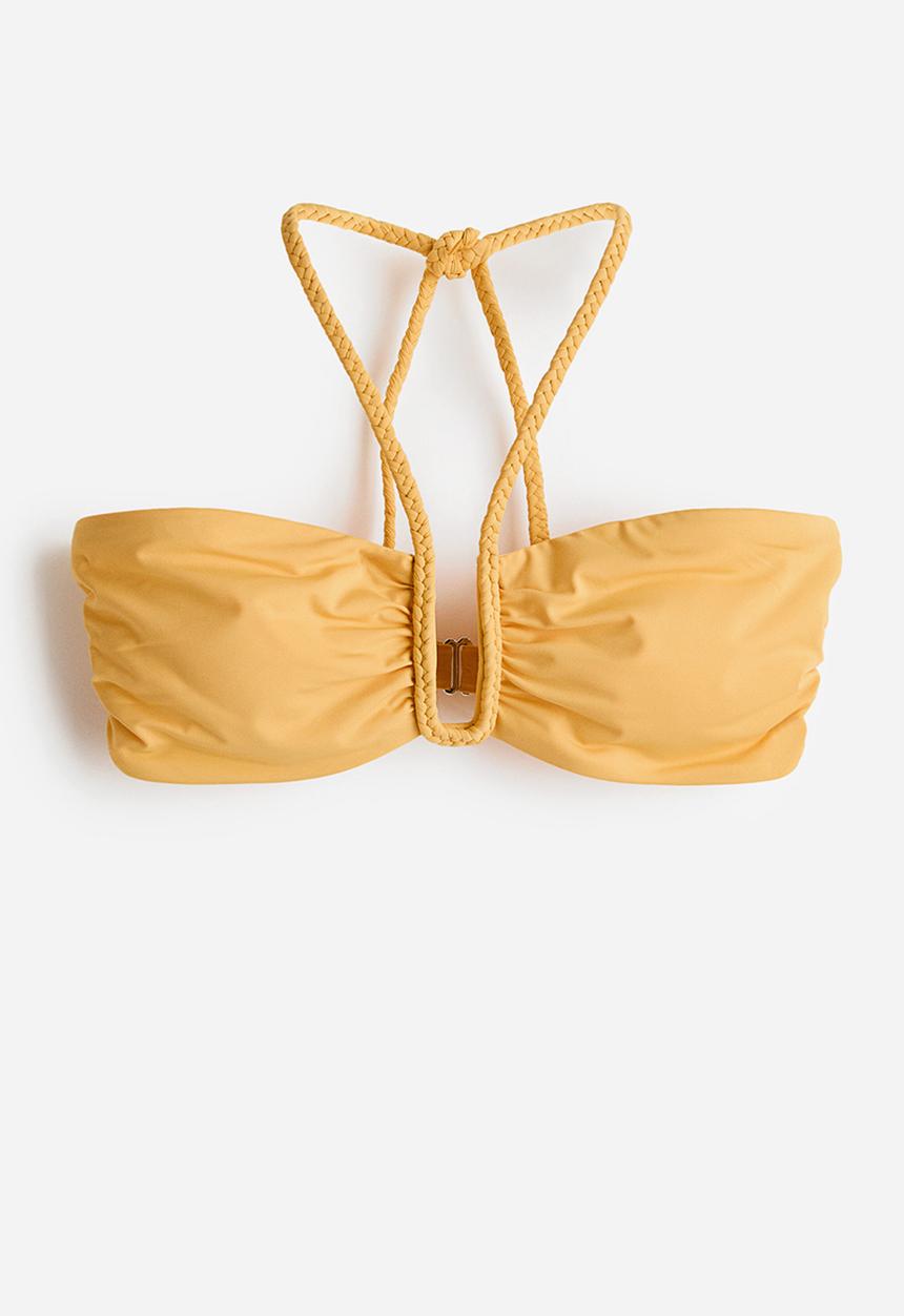 H&M - Padded bandeau bikini top - yellow