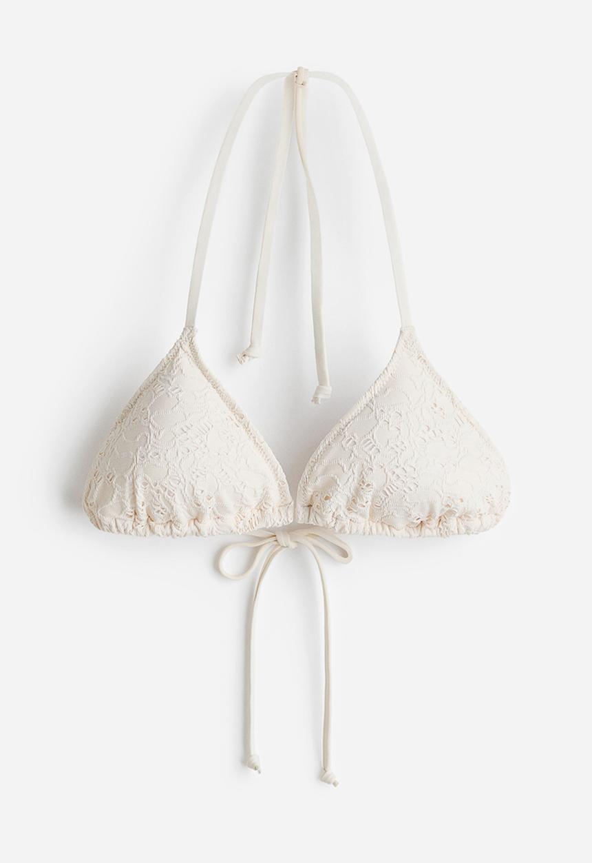 H&M - Padded triangle bikini top - white