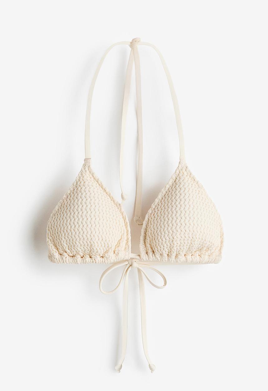 H&M - Padded triangle bikini top - cream