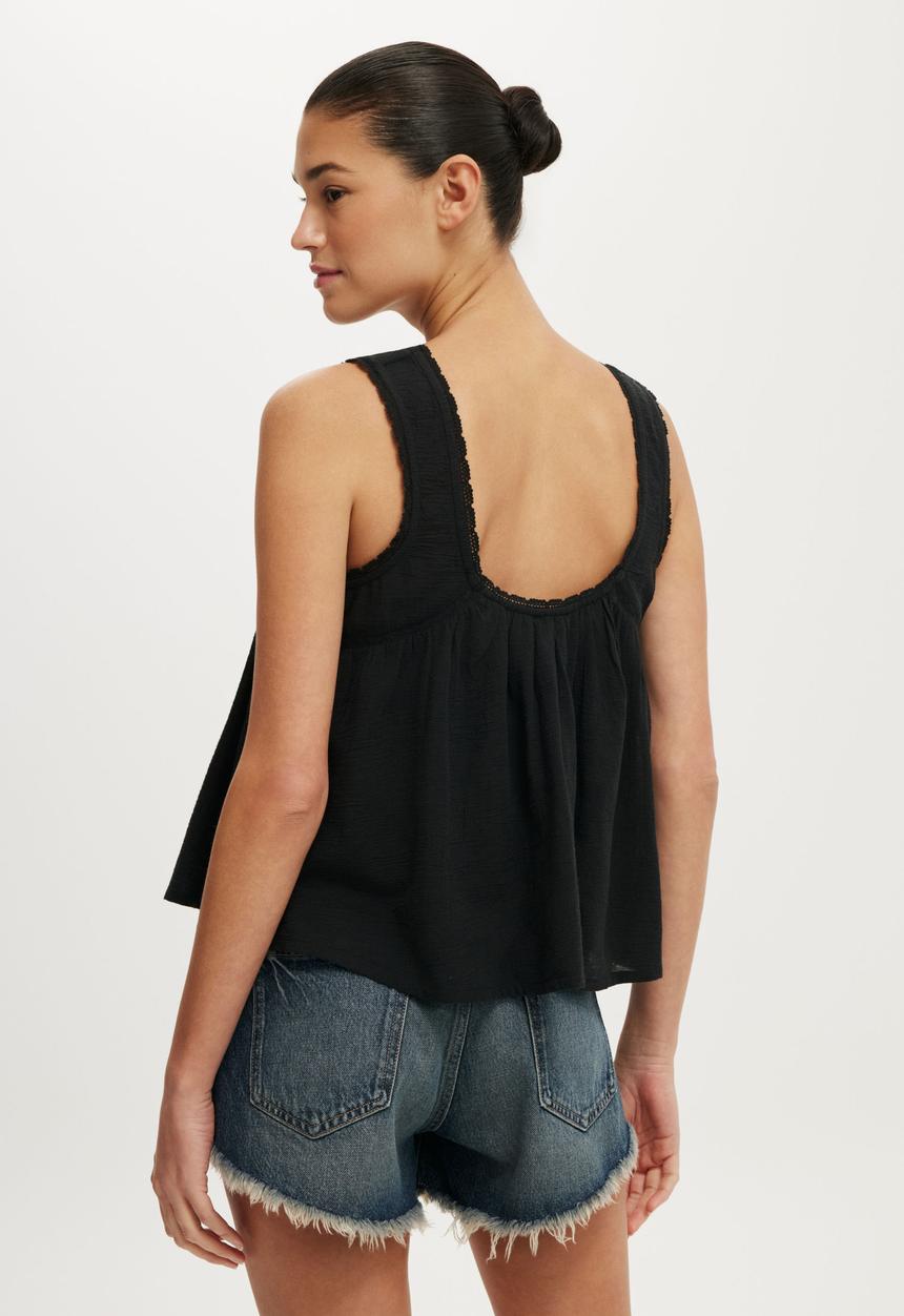 Cotton On - Sunspell Scoop Neck Tank - Black