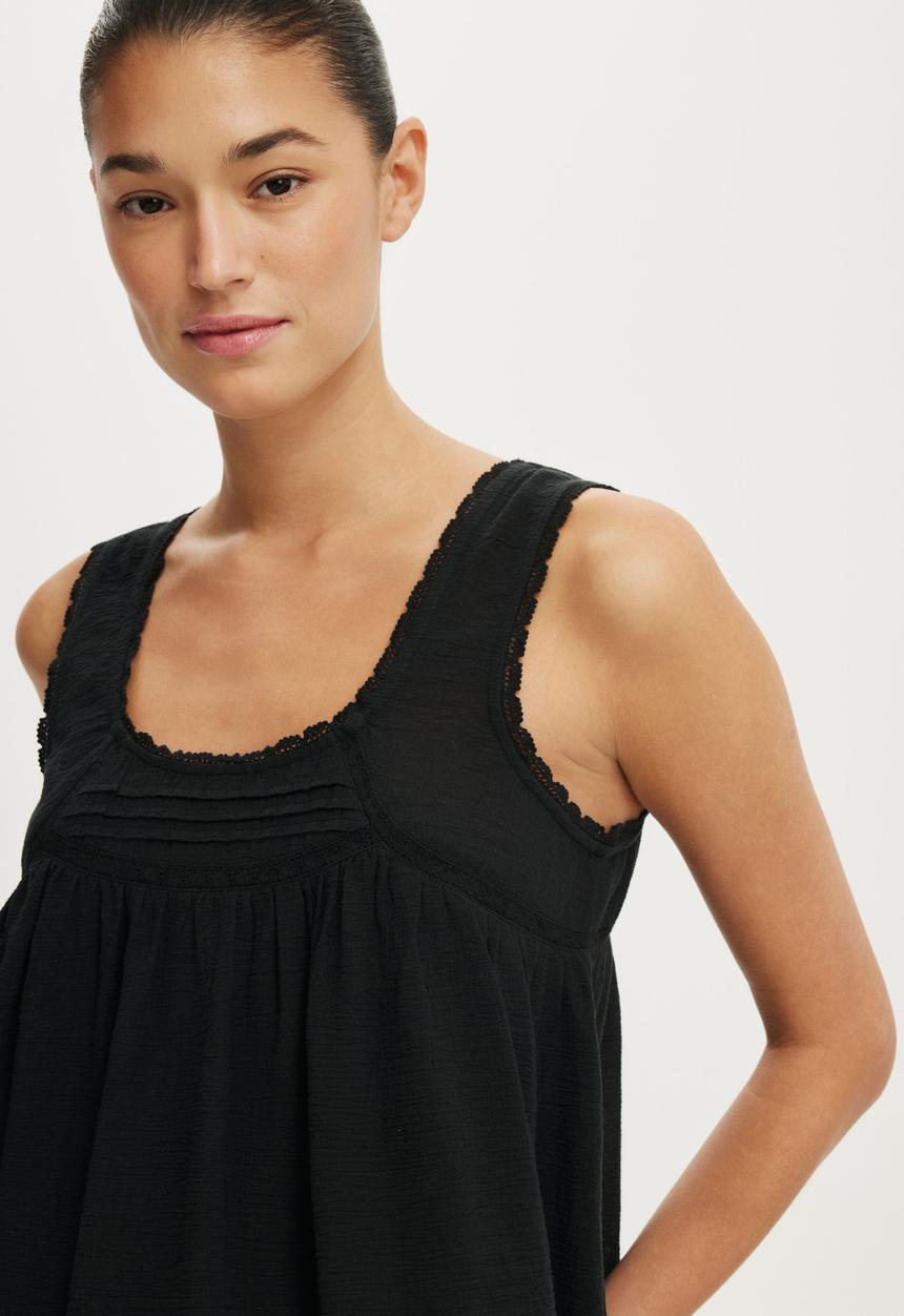 Cotton On - Sunspell Scoop Neck Tank - Black