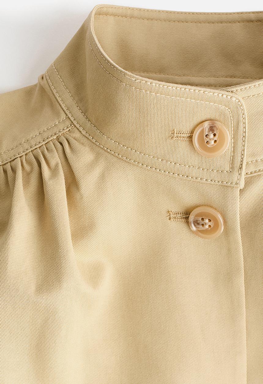 H&M - Puff-sleeved twill jacket - beige
