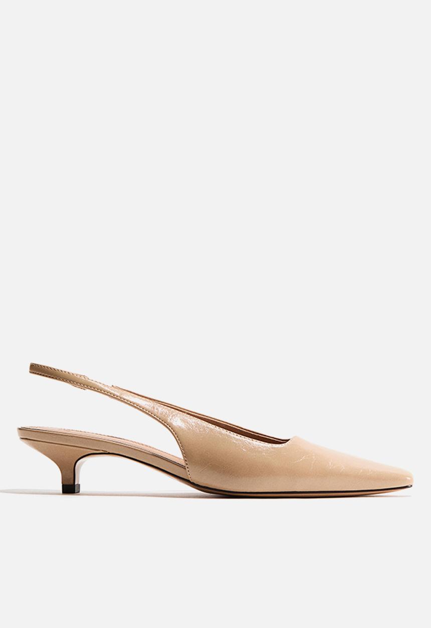 H&M - Kitten-heeled slingbacks - beige