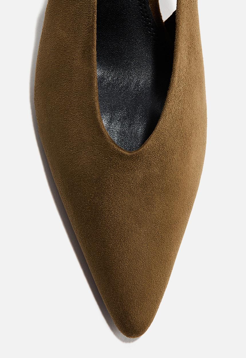 H&M - Kitten-heeled slingbacks - dark khaki green