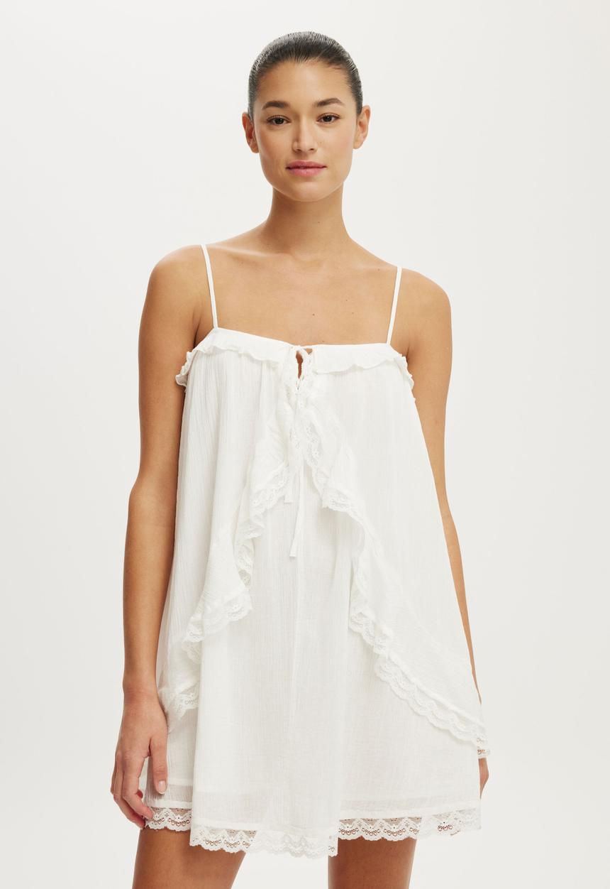 Cotton On - Cleo Ruffle Mini Dress - White