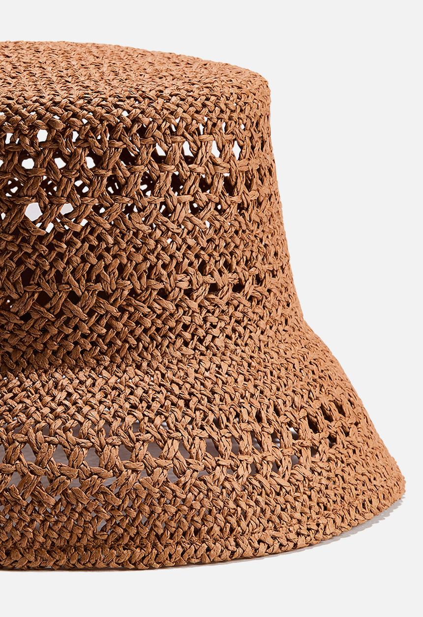 H&M - Handmade straw hat - dark beige