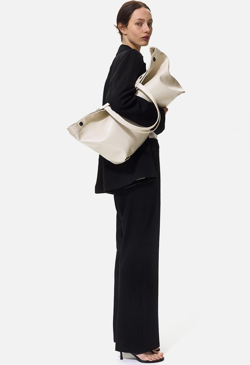 H&M - Linen-blend tailored trousers - black