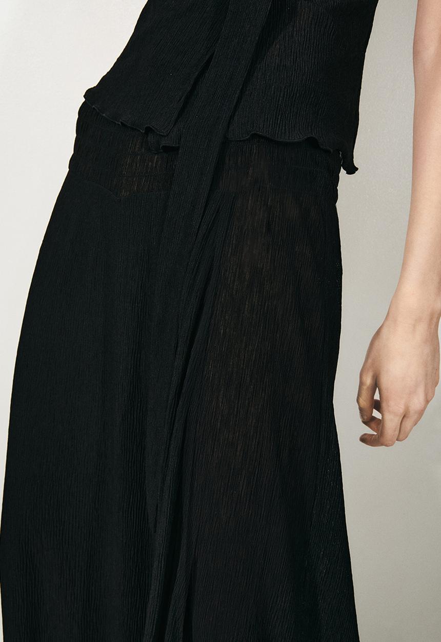 H&M - Crinkled wrapover trousers - black