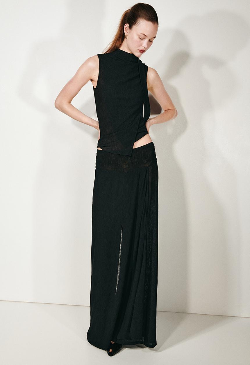 H&M - Crinkled wrapover trousers - black