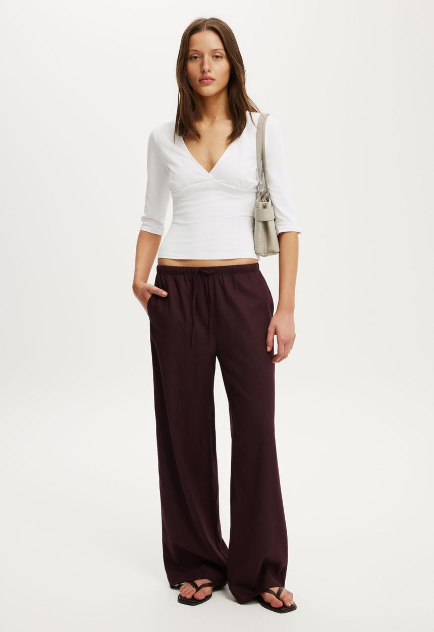 Cotton On - Haven Wide Leg Pant - Noble Plum