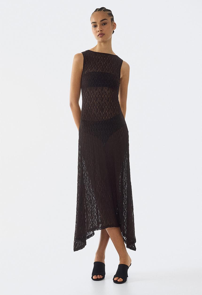H&M - Lace maxi dress - dark brown