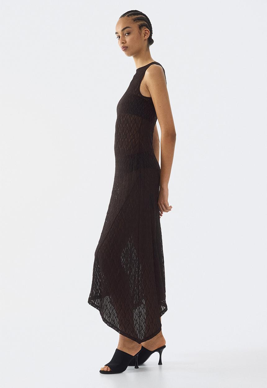 H&M - Lace maxi dress - dark brown