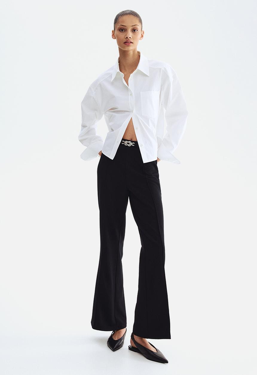 H&M - Bootcut ponte di roma trousers - black