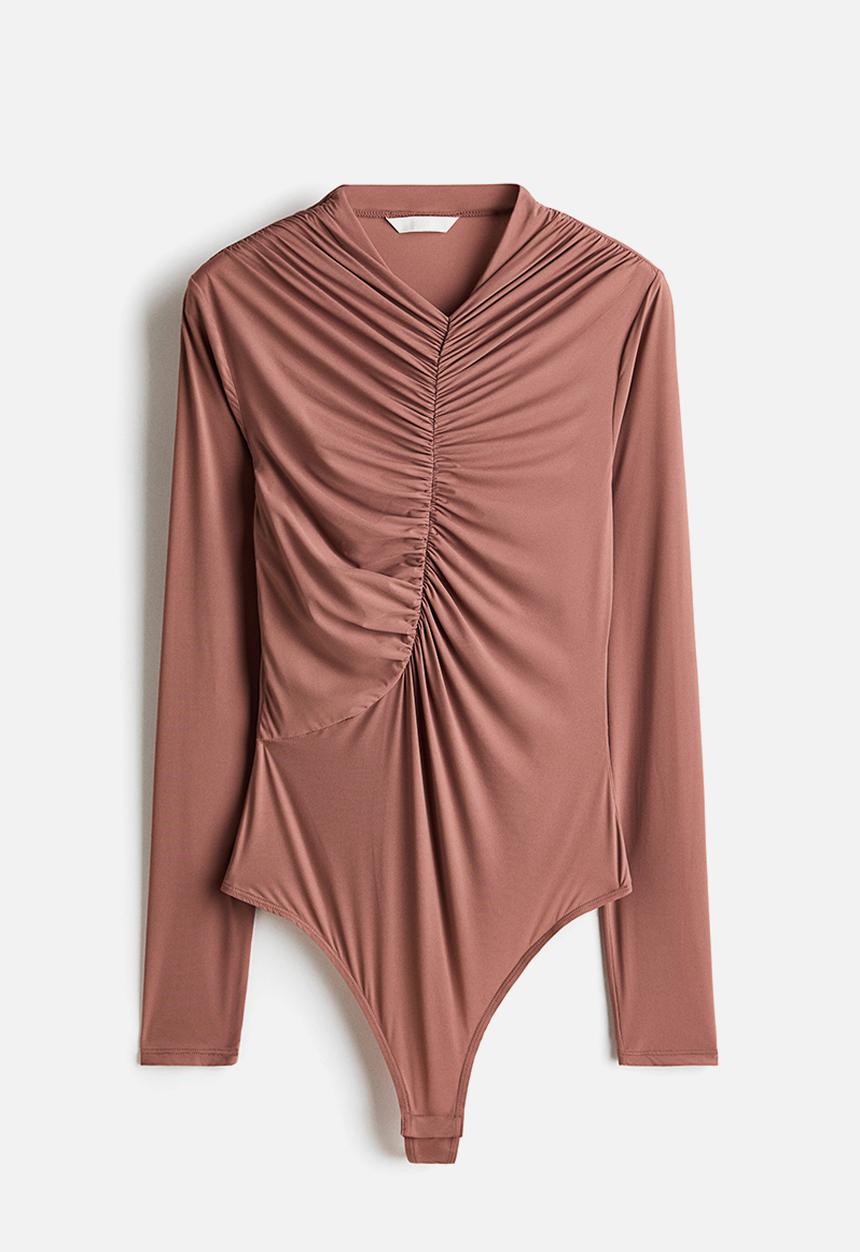 H&M - Draped thong body - dark dusty pink