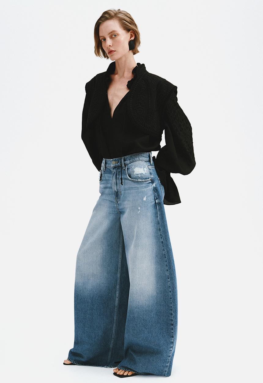H&M - Barrel leg regular jeans - light denim blue