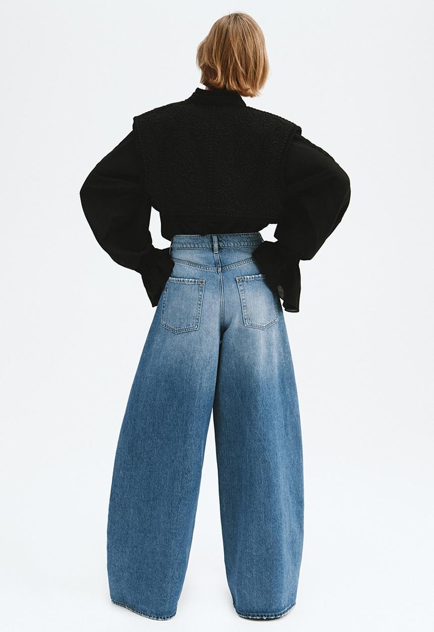 H&M - Barrel leg regular jeans - light denim blue
