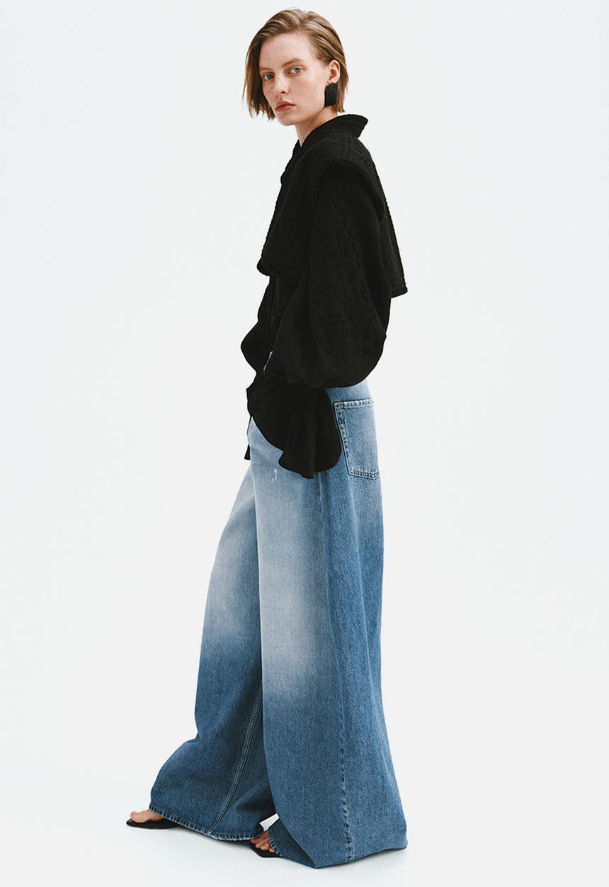 H&M - Barrel leg regular jeans - light denim blue