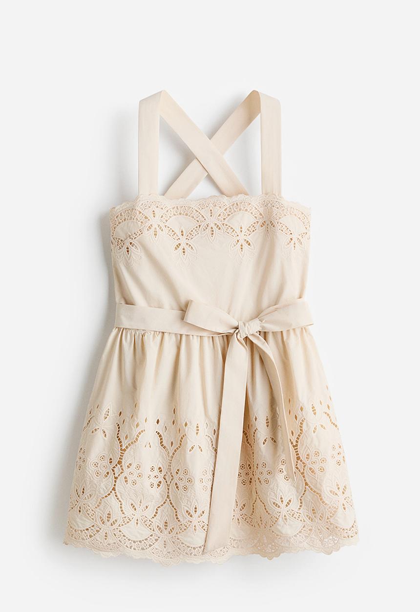 H&M - Broderie anglaise dress - light beige