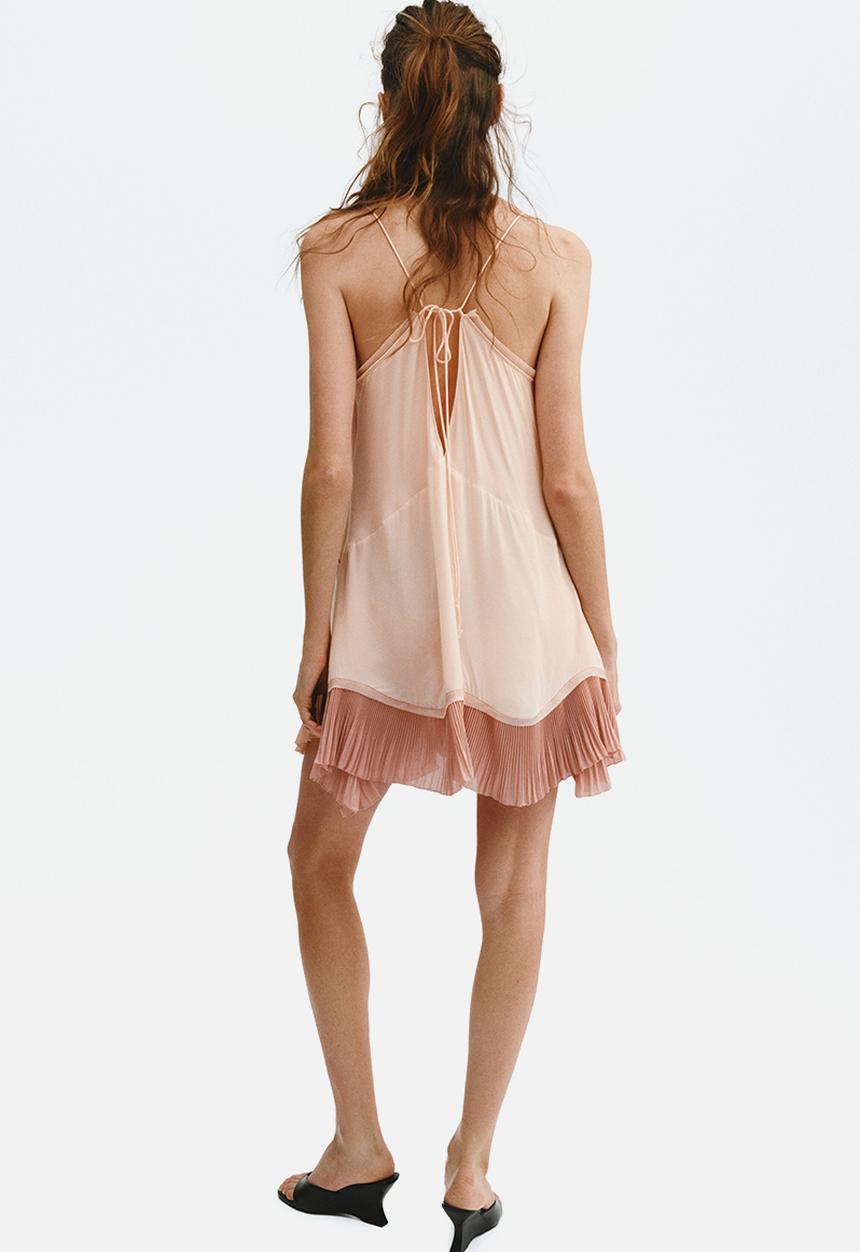 H&M - Lace-trimmed slip dress - powder pink