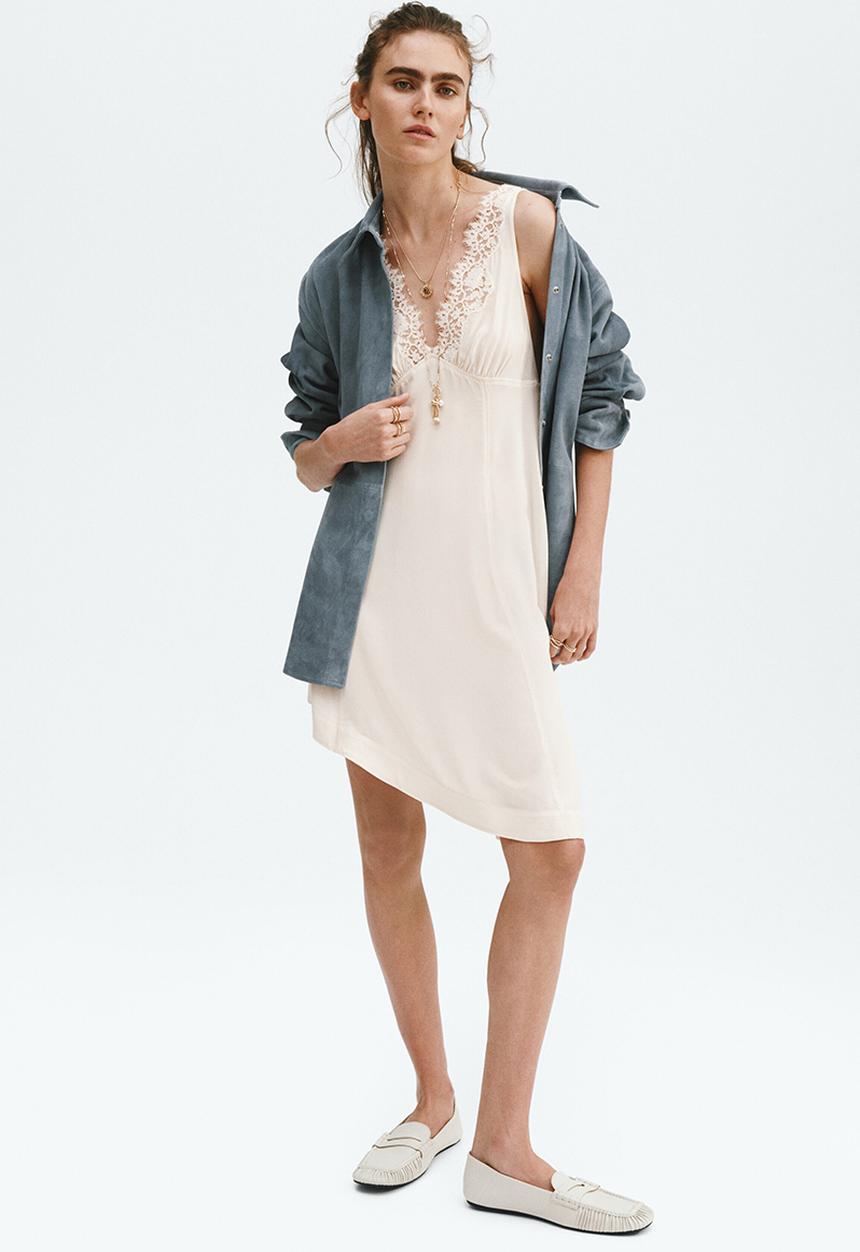 H&M - Lace-trimmed dress - cream