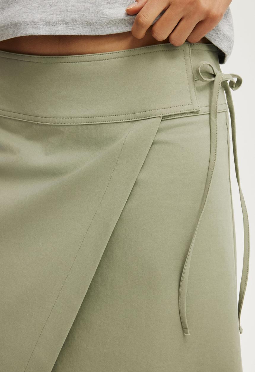 Cotton On - Utility Wrap Midi Skirt - Pale Eucalyptus