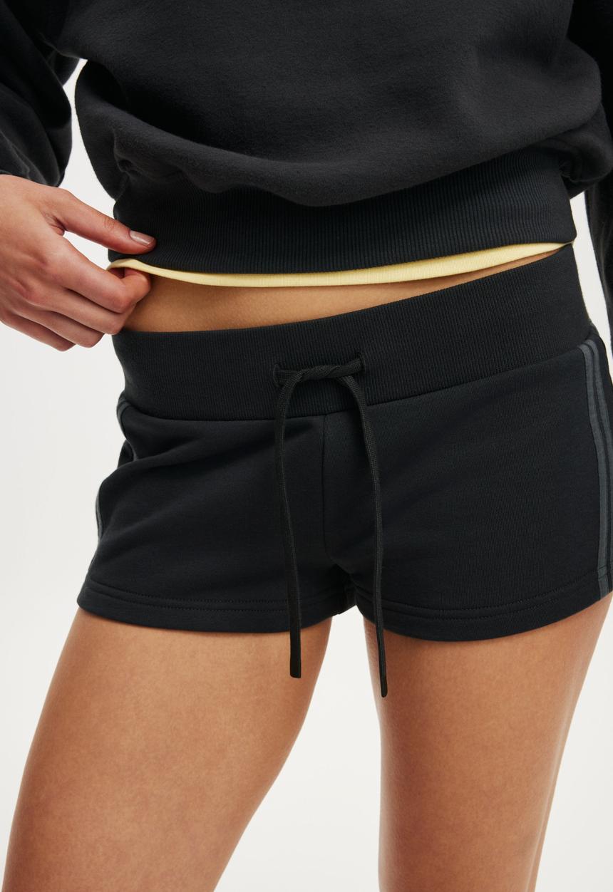 Cotton On - Micro Fleece Sweatshort - Shadowstone/Stripe