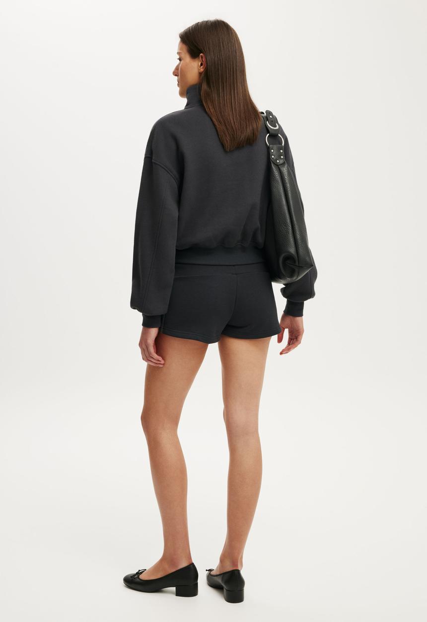 Cotton On - Micro Fleece Sweatshort - Shadowstone/Stripe