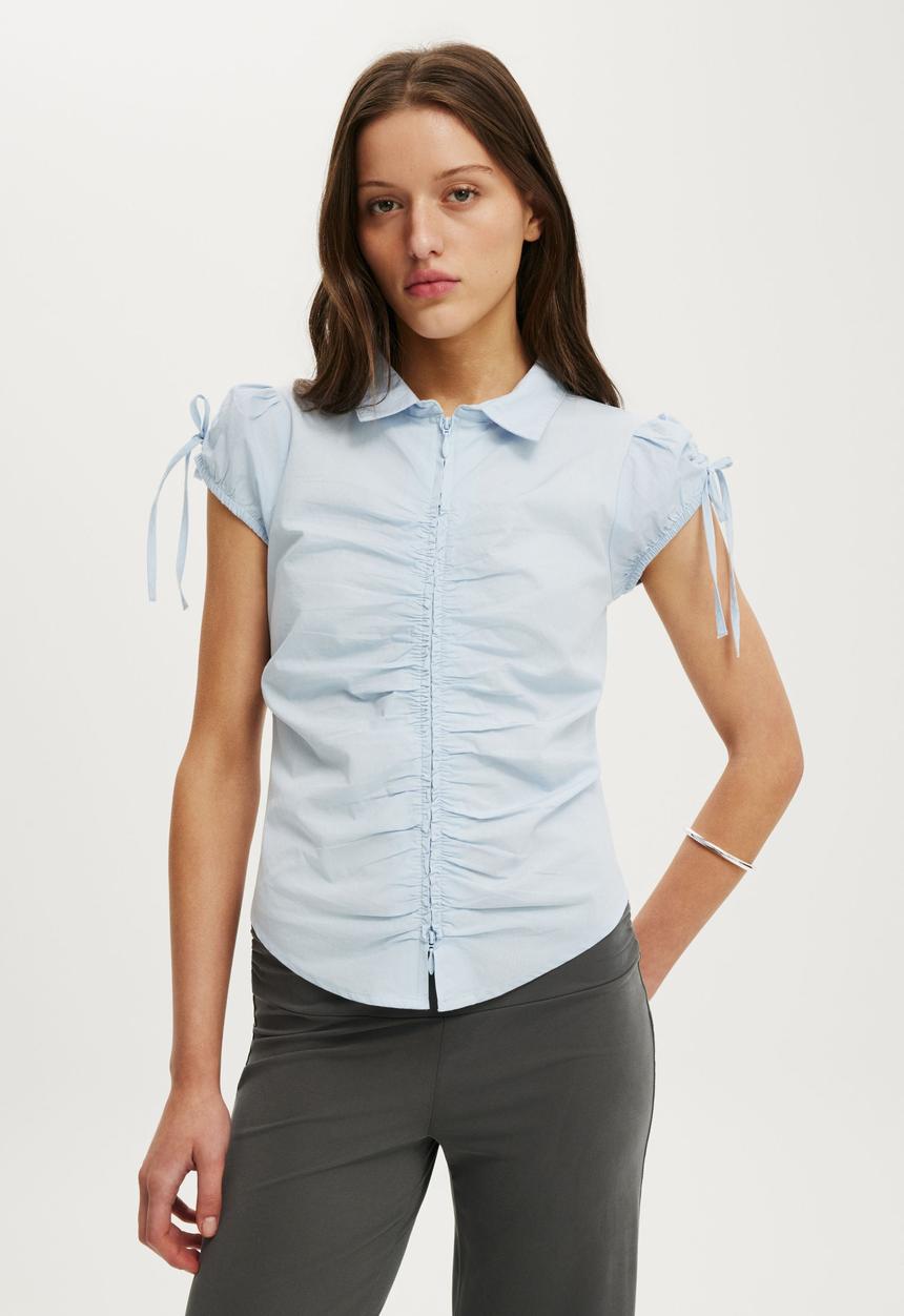 Cotton On -  Jayden Shortsleeve Shirt - Seaside Blue