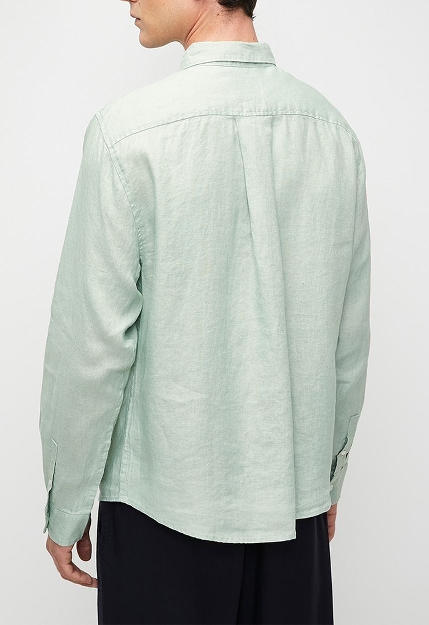 Cotton On - Relaxed Linen Long Sleeve Shirt - Faded Jade