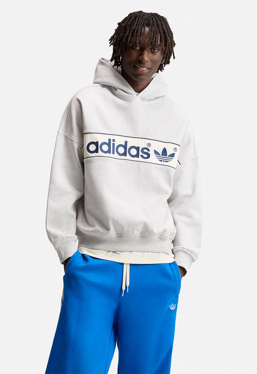 adidas Originals - Signature Sweats Block Hoodie - Light Grey 