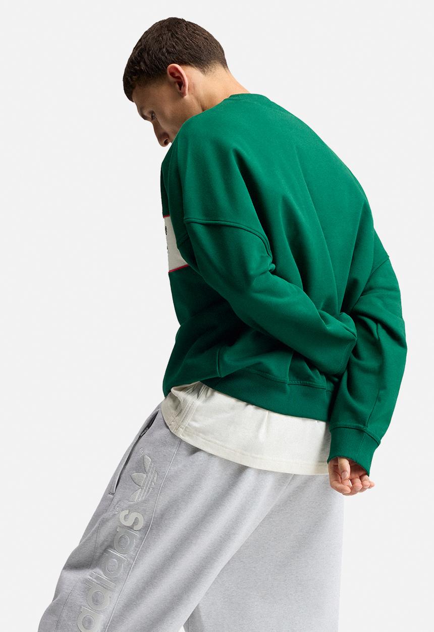 adidas Originals - Signature Sweats Block Sweatshirt - Dark Green 