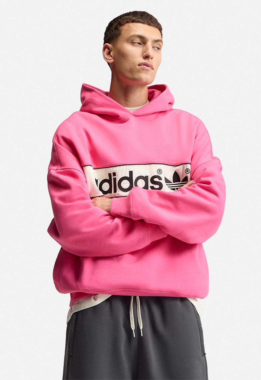 adidas Originals - Signature Sweats Block Hoodie  - Pink 