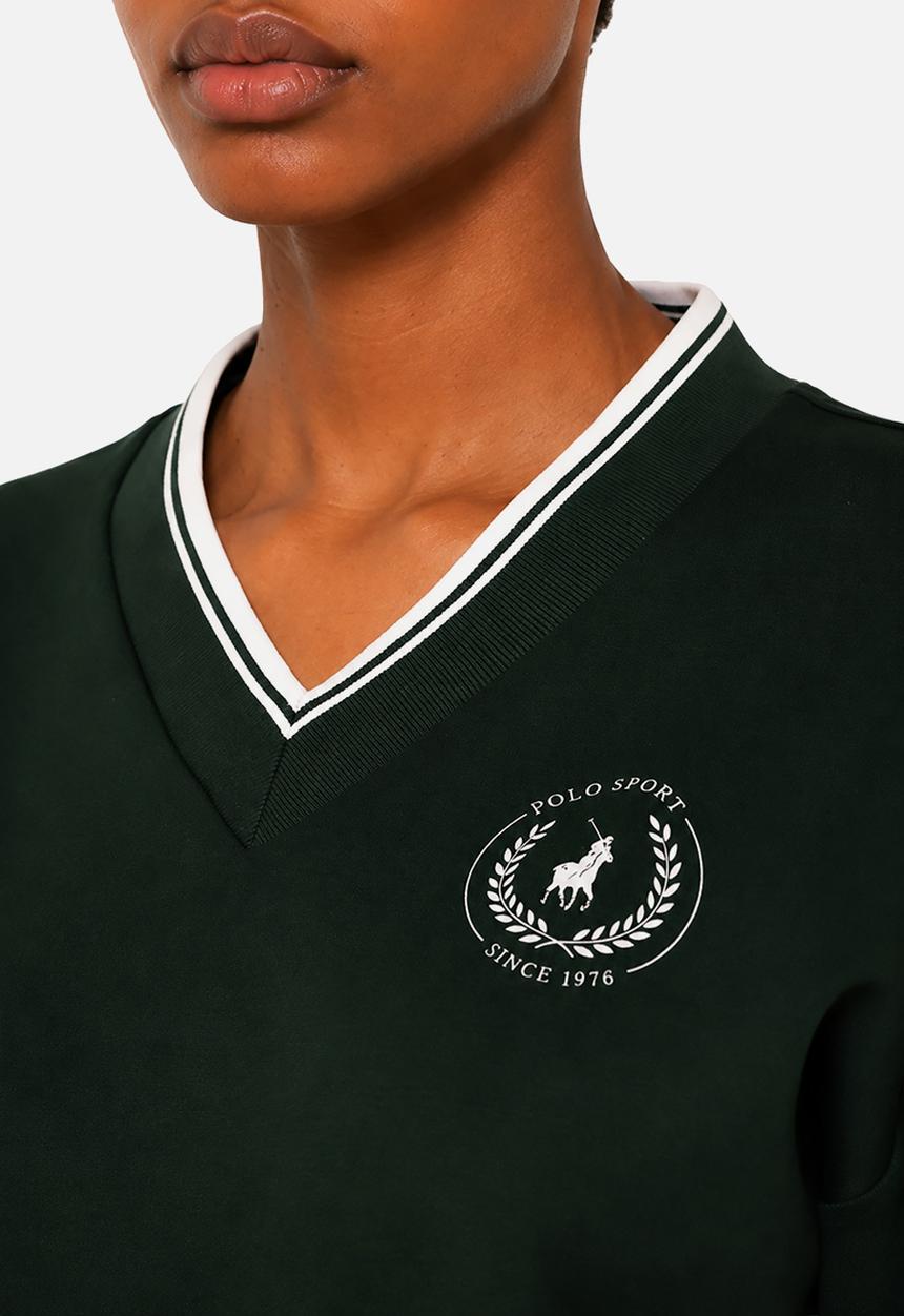 POLO - Wmn Farah  Sport V-Neck Track Top - Forest Green