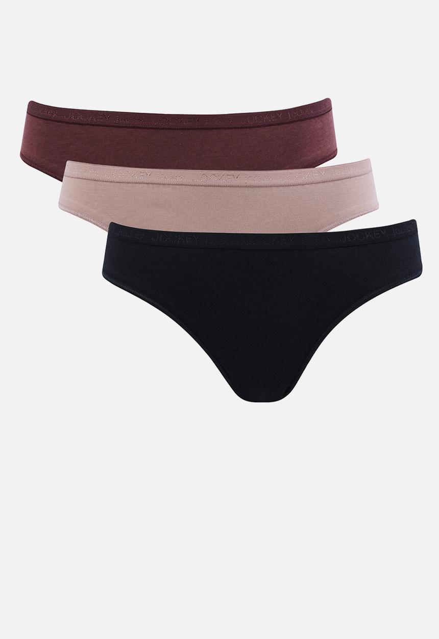 Jockey - 3 Pack forme cotton viscose bikini - multi