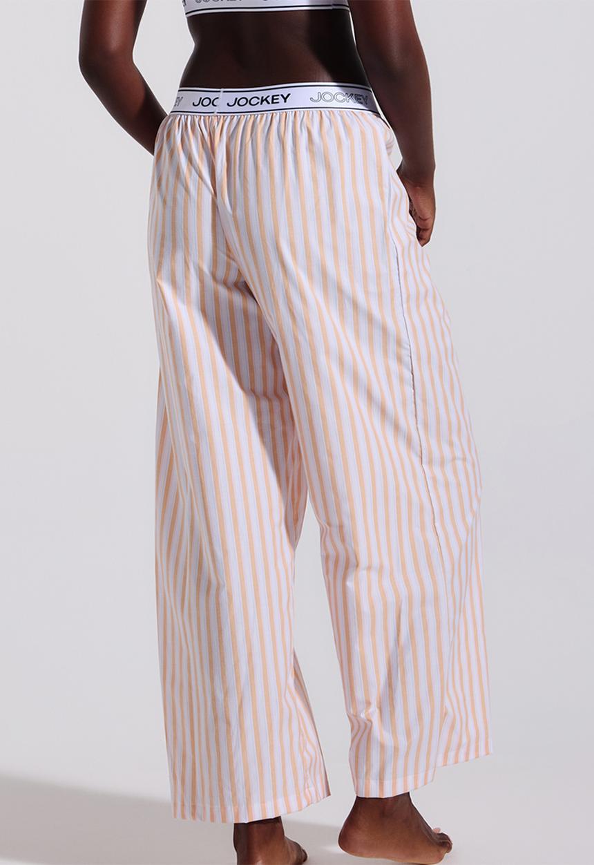 Jockey - Easy edit woven stripe pj pants - orange & pink stripe