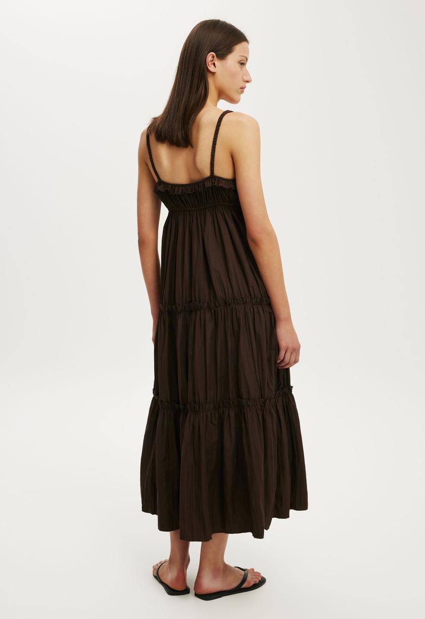Cotton On - Poppy Tiered Maxi Dress - Dark Oak